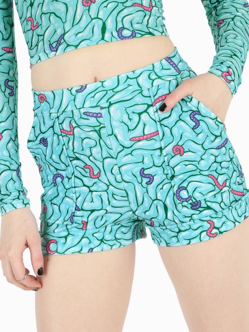 Blackmilk Gummy Brains Cuffed Shorts